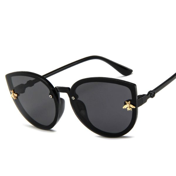 

child brand designer cat eye vintage sunglasses kids gold bee children glasses baby summer eyeglasses cute girl eyewear glasses wholesale, White;black