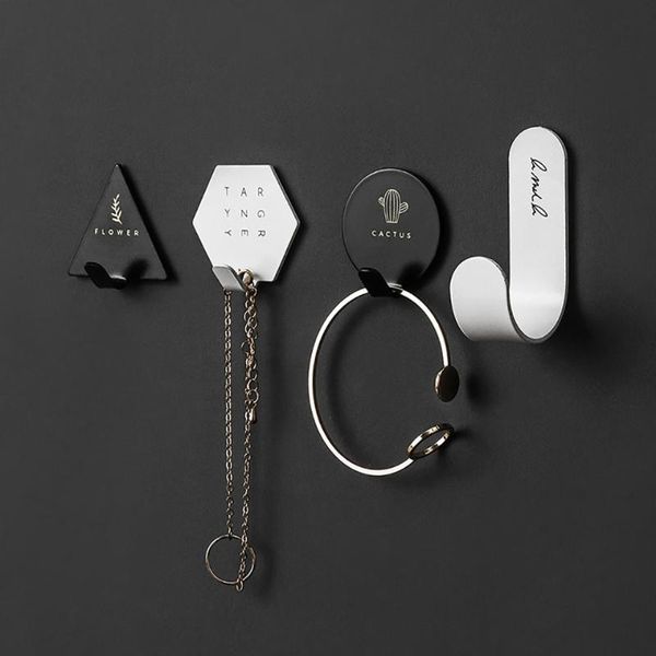 

hooks & rails bathroom wall punch-sticky pendant multi-shape metal towel bath hook hair band bracelet
