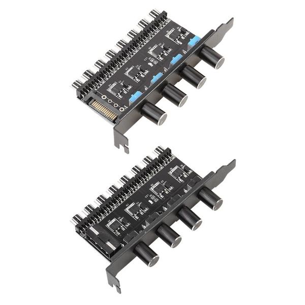 

computer cables & connectors 8 channels cooling fan hub 4 knob radiator speed controller for cpu pc case support 3pin/4pin dual-type standar