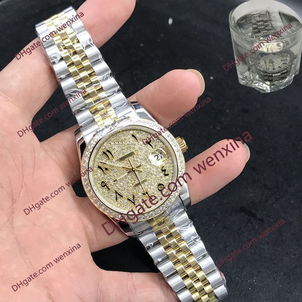 1 orologio di lusso a colori 36mm Diamond Mens Watches.number montre de luxe 2813 orologi da donna impermeabili da nuoto in acciaio automatico