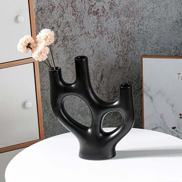 

jingdezhen modern irregular ceramic vase modern wine cabinet porch small decoration creative decoration model home decorations