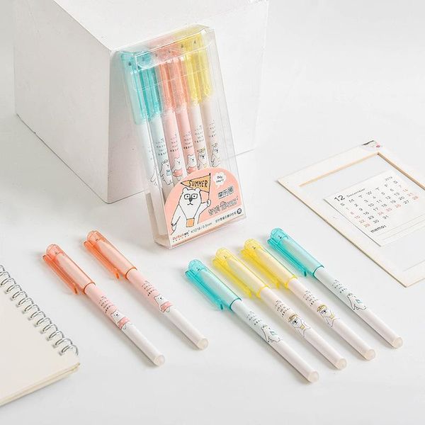 

gel pens 72 pcs/lot 0.38mm orange yellow blue erasable ink pen school office supply gift stationery papelaria escolar