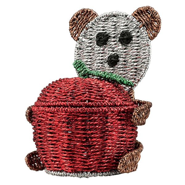 

1pc creative panda shape candy basket weaving basket household storage