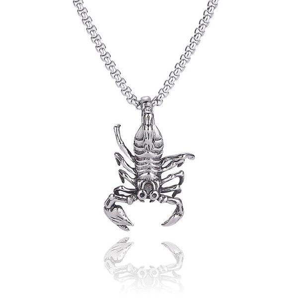 

men hip hop jewelry scorpio long chain silver color scorpion pendant necklace for women punk rock christmas jewelry gift sp0857