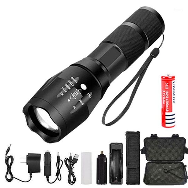 

flashlights torches led ultra bright torch t6 l2 v6 camping light 5 switch modes waterproof zoomable bicycle use 18650 battery1