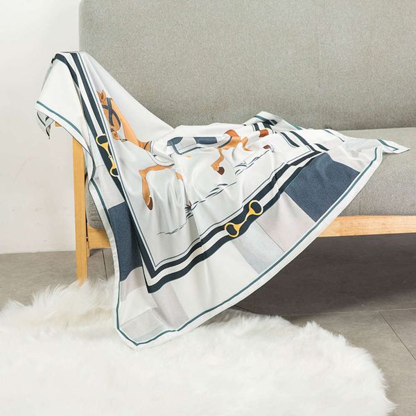 

private small batch personalized scarf, digital printing 90 square scarves, women's one horse, Blue;black
