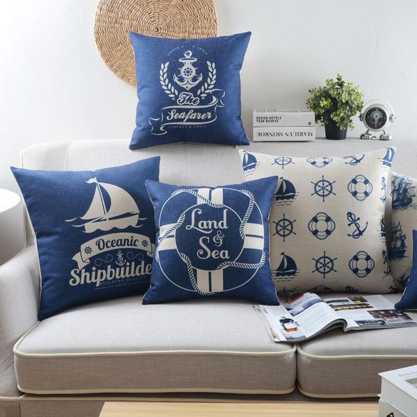 

cushion/decorative pillow blue mediterranean square throw pillow/almofadas case 45x45 53x53 60x60 30x50,sail ship cushion cover home decore