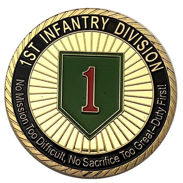 

50pcs non magnetic 1775 usa challenge military craft army 1st infantry division great duty soldier honor gold plated value coin collection m