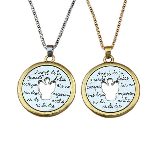

pendant necklaces 10pcs two-tone angel de li guanda dulce charm jewelry diy 23.6 inches chains men / women necklace a-358d, Silver
