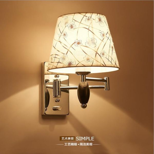 

wall lamp bedroom plumbing hose led reading light fabric rocker arm 5006 - 3