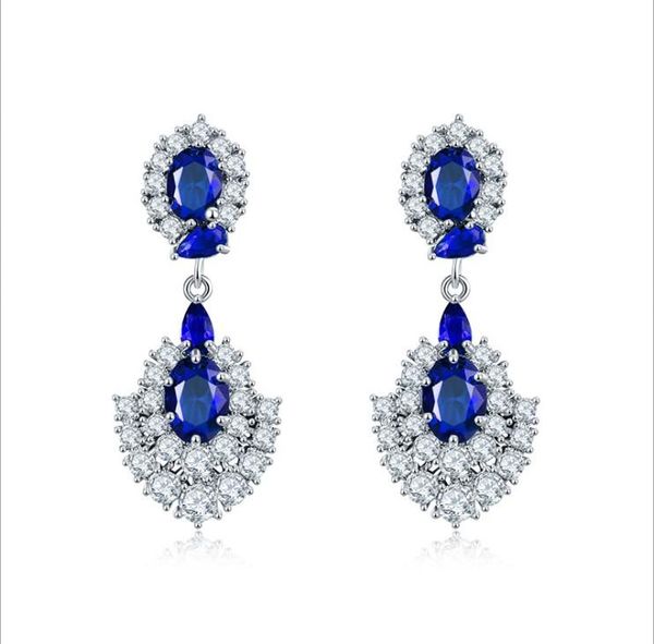 

dangle & chandelier fashion simple and stylish luxury geometric long earrings crystal from swarovskis for women wedding engagement piercing, Silver