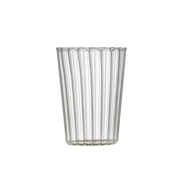 

wine glasses ins vertical striped glass cup transparent water household heat-resistant tea coffee ice beer milk drinkware