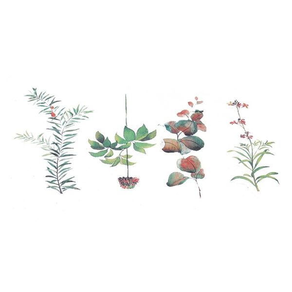 

34pc/lot spring green plants leaves flower branch plant illustrated handbook decoration sticker diy planner scrapbooking sticker