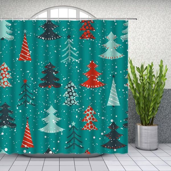 

shower curtains christmas tree snowflake santa claus curtain bath mildew proof for bathtub bathing cover large wide with hooks