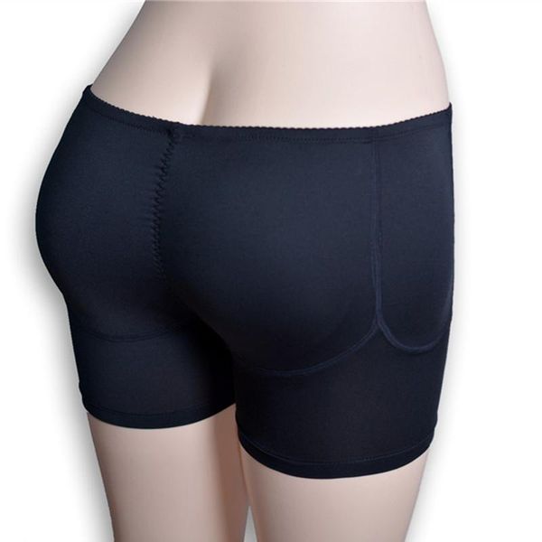 

women's shapers cotton crossdresser panty with 4 pockets buhip sponge pads enhancer fake buttocks padded panties hip push up for woman/, Black;white