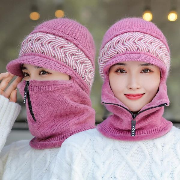 

beanies chapÃ©u quente para mulher, de inverno ldosa,gorro em malha lÃ£ na moda,gorro listrado mÃ£ecachecol e balaclava