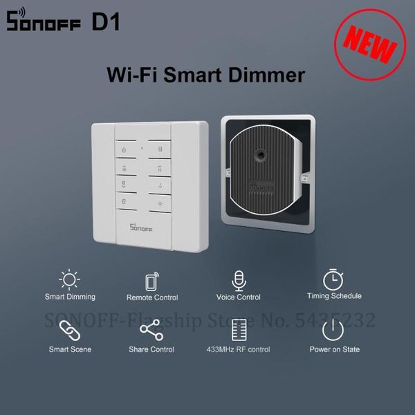 

smart home control itead sonoff d1 diy dimmer switch wifi mini module support dimmable led light work with rm433 for