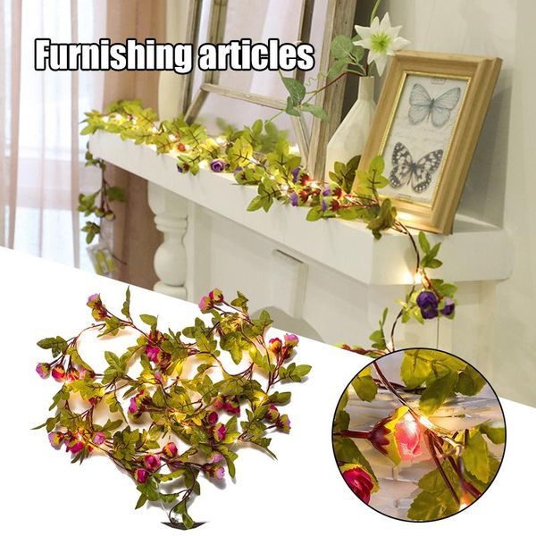 

party decoration 2.2m 25 lights simulation green leaf rattan string light artificial flower decorative atmospheres can csv