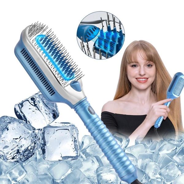 

electric hair brushes 2021 ice therapy straightener professional brush anion cool flat iron cold wind comb heatless curler care