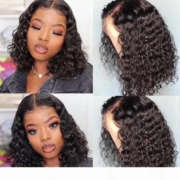 

hd transparent lace wigs bob wig lace front human hair wigs curly water wave front wig remy tpart malaysian human hair, Black;brown