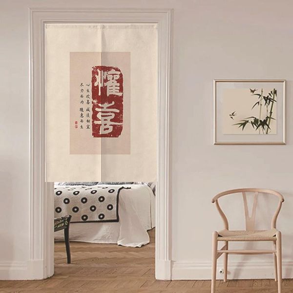 

curtain & drapes chinese noren door cotton linen fabric fengshui printed kitchen bedroom entrance decoration hanging partition curtains