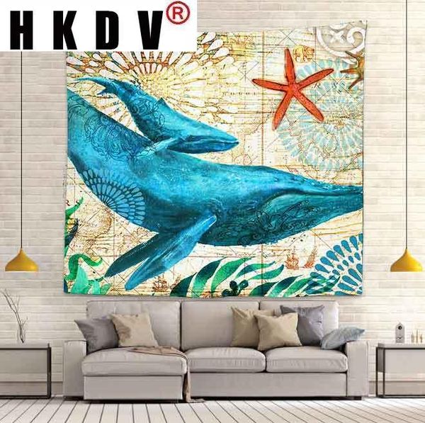 

tapestries hkdv whale bear mushroom tapestry wall hanging sleeping pad sandy beach throw towel rug blanket camping tent cloth decor
