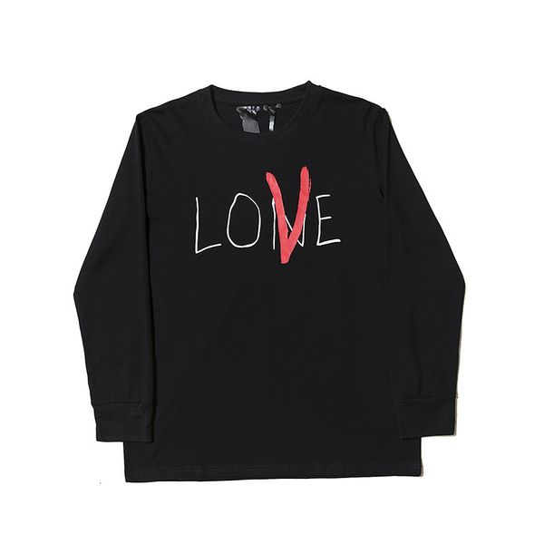 

men's fashion love long sleeve t-shirt, Black