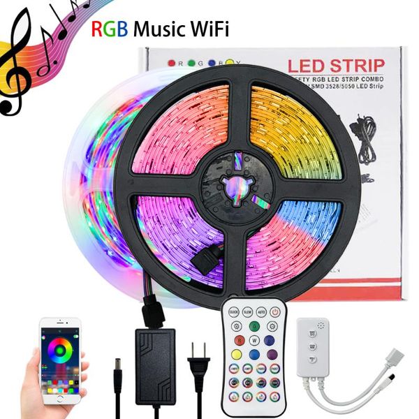 

strips 5m-15m wifi led light bluetooth rgb diode lamp luminous tape flexible ribbon 220v for house room kitchen decorative