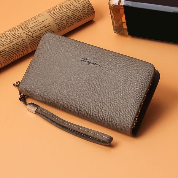 

wallets long men wallet casual multi-function clutch bag card package multi-card holder leather purse pockets letter tote bags, Red;black