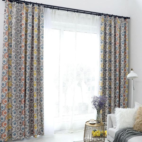 

curtain & drapes modern curtains for living dining room bedroom simple cotton and linen fabric printed curtaintulle finished productcustomiz