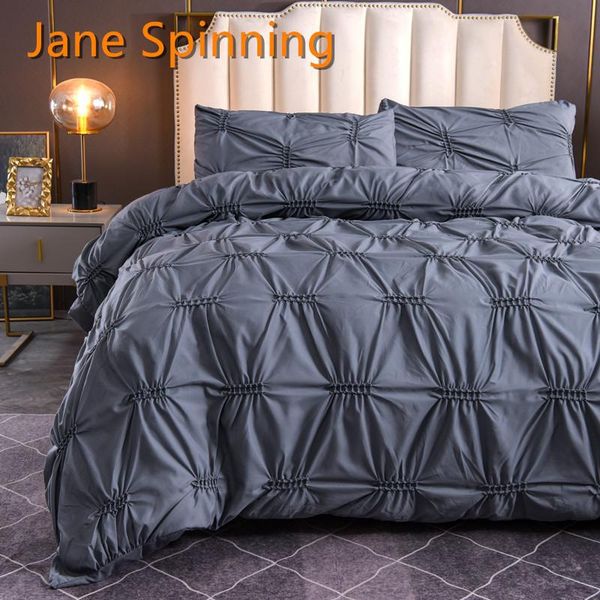 

bedding sets luxury comforter pinch pleat bed linen duvet cover set pillowcases  king size bedclothes