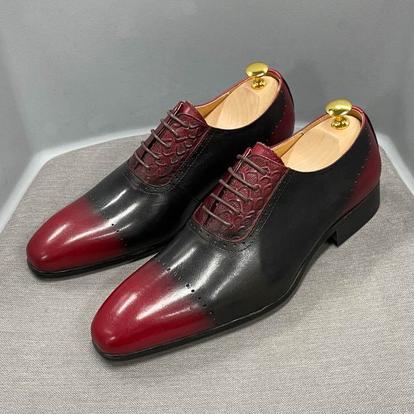 

luxurys designers shoes luxury oxford men shoes genuine leather fashion red green mixed color pointed to lace up formal business, Black