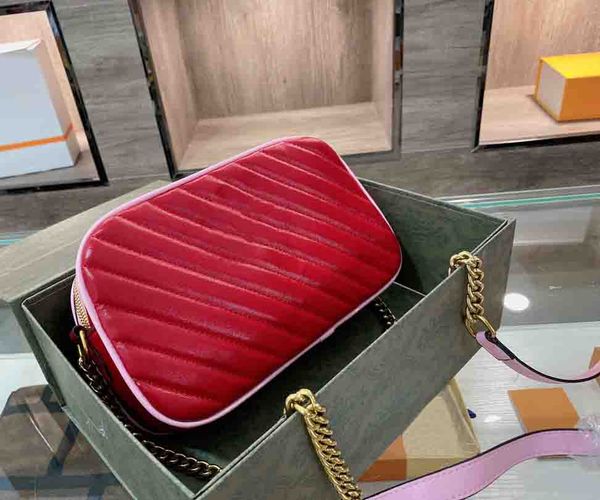 

luxurys lady shoulder bags with fashion hardware designers women chain camera bag thread handbag
