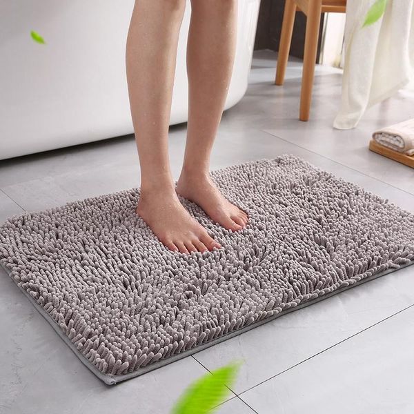 

bath mats luxury chenille mat, soft shaggy and comfortable, large size, super absorbent thick, non-slip, machine washable, perfec