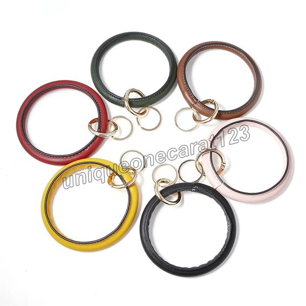 

creative car keychain for women men fashion anti-lost pu bracelet key ring holder fashion key chains charm bag accessories, Slivery;golden