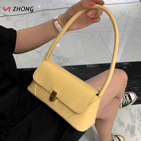 

shoulder bags yizhong alligator baguette purses and handbags for women fashion designer leather mini single bag tote underarm