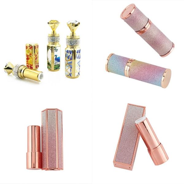 

storage bottles & jars lipstick tubes cosmetic jar super flash square round empty lip organizer pink spring press sticker makeup contai