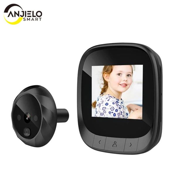 

doorbells smart door viewer 2.4 inch lcd screen video peephole doorbell ir night vision 90 degree wide angle camera for home security