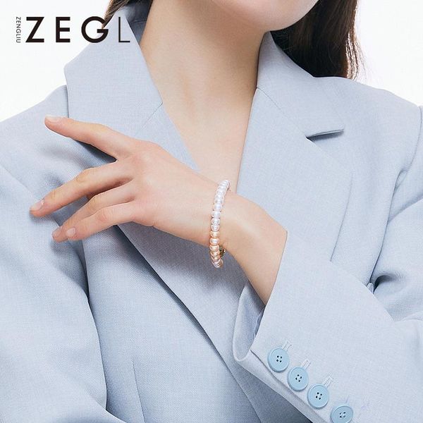

link, chain zegl japanese-style gradient freshwater pearl bracelet for women light luxury minority exquisite design graceful personality, Black