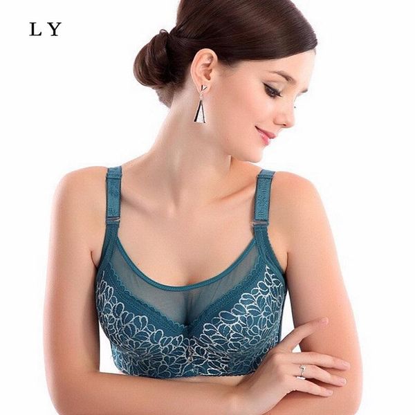 

plus size bras push up bra fashion underwire style lace underwear for women bra 36-44 cd cup sutian bralette, Red;black