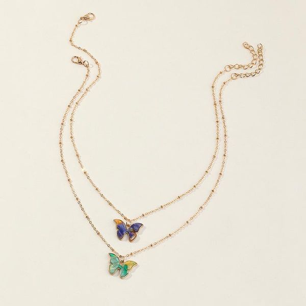 

pendant necklaces colorful beautiful vivid butterfly necklace good quality alloy cute girls chic pretty for women drop, Silver