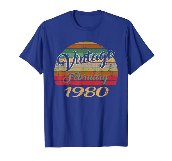 

february 1980 vintage funny 39th birthday gift t shirt, White;black