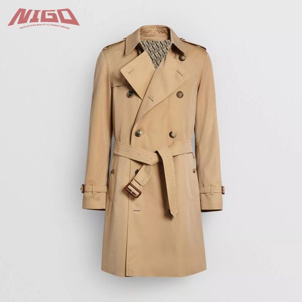 

men's wool & blends nigo bb 21ss long trench coat #nigo1516, Black