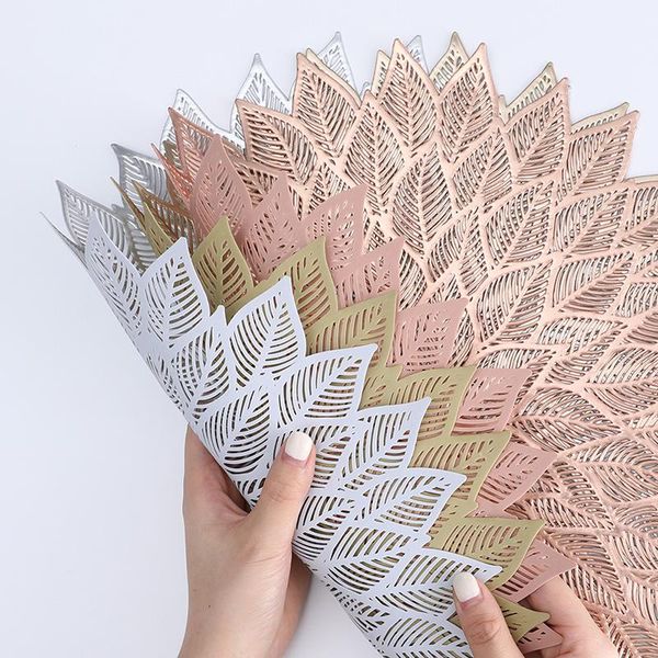 

mats & pads pvc flower shaped placemat heat insulation household anti-scalding coasters dining table home decorations est