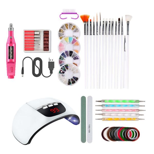 

1 set of durable manicure tools practical beginner learning manicure kit nail art tools supplies(white)