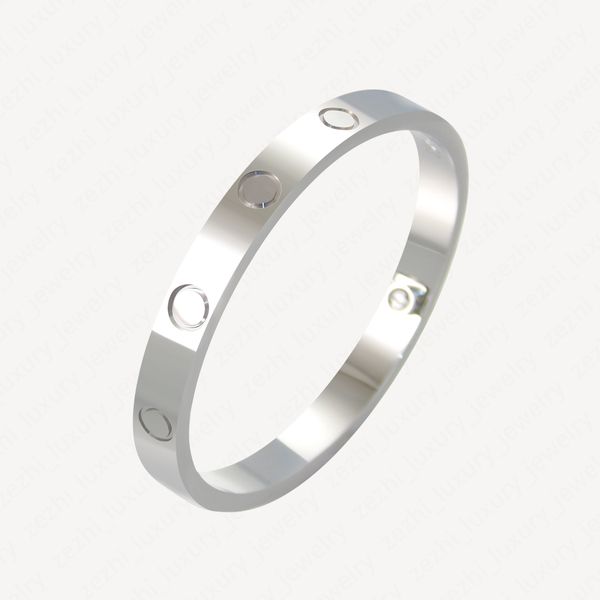 

fashion 18k white gold plated love bracelets charm bangle braccialetto pulsera for men and women wedding gift diamond accessories with jewel, Golden;silver