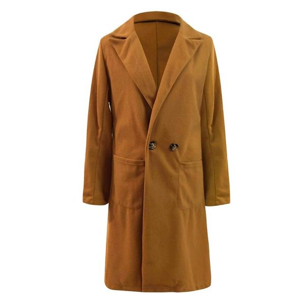 

women's wool & blends ostrich fashionable dress solid colour button lapel woollen waistband pocket cardigan jacket, Black