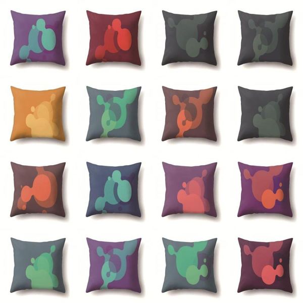 

cushion/decorative pillow green art case geometric creative pattern cushion cover sofa throw pillows living room backrest polyester 45