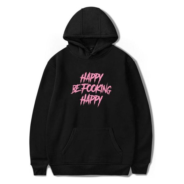 

hip hop yungblud be fooking happy print hoodies men/women 2021 new hooded sweatshirt women/men clothes casual hoodie sweatshirt, Black