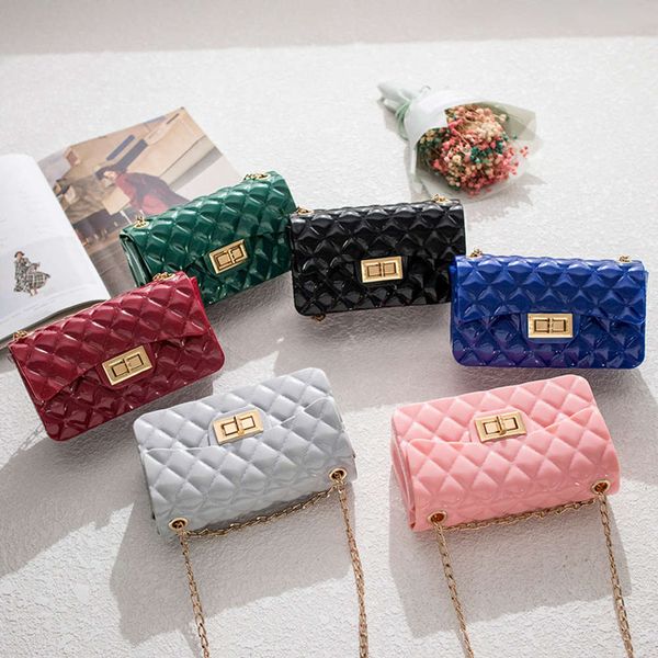 

guangzhou 2021 korean version fresh jelly chain lock mobile phone pvc one shoulder cross small square bag